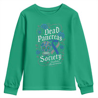 Funny Diabetes Type 1 Awareness Youth Sweatshirt Dead Pancreas Society Sugar Skull - Wonder Print Shop