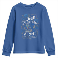 Funny Diabetes Type 1 Awareness Youth Sweatshirt Dead Pancreas Society Sugar Skull - Wonder Print Shop
