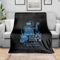 Dead Pancreas Society Throw Blanket Funny Diabetes Awareness Insulin T1D Support - Wonder Print Shop