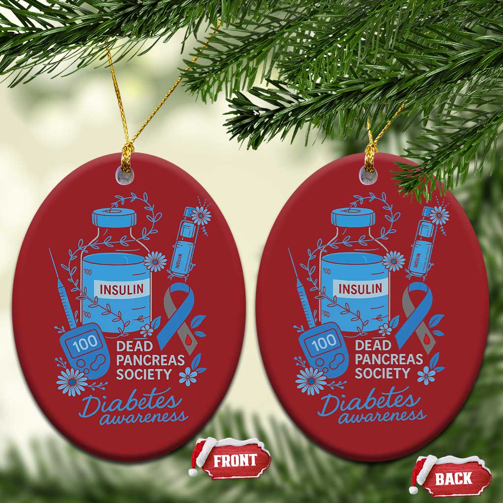 Dead Pancreas Society Christmas Ornament Funny Diabetes Awareness Insulin T1D Support - Wonder Print Shop