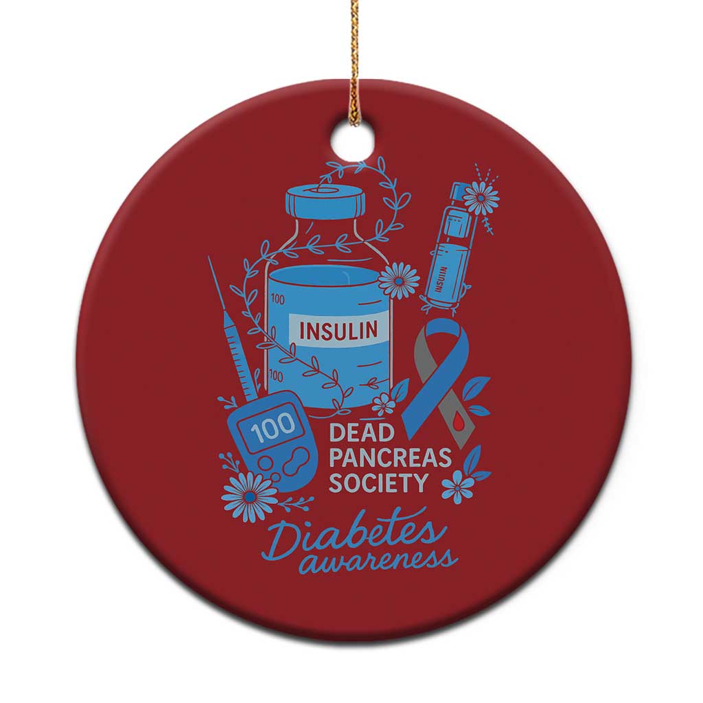 Dead Pancreas Society Christmas Ornament Funny Diabetes Awareness Insulin T1D Support - Wonder Print Shop