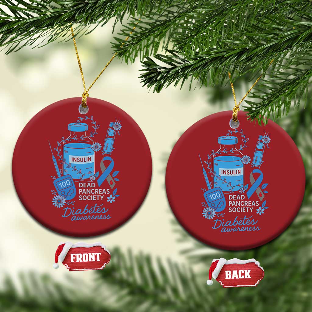 Dead Pancreas Society Christmas Ornament Funny Diabetes Awareness Insulin T1D Support - Wonder Print Shop