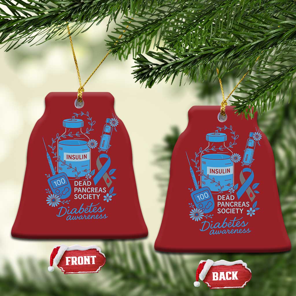 Dead Pancreas Society Christmas Ornament Funny Diabetes Awareness Insulin T1D Support - Wonder Print Shop