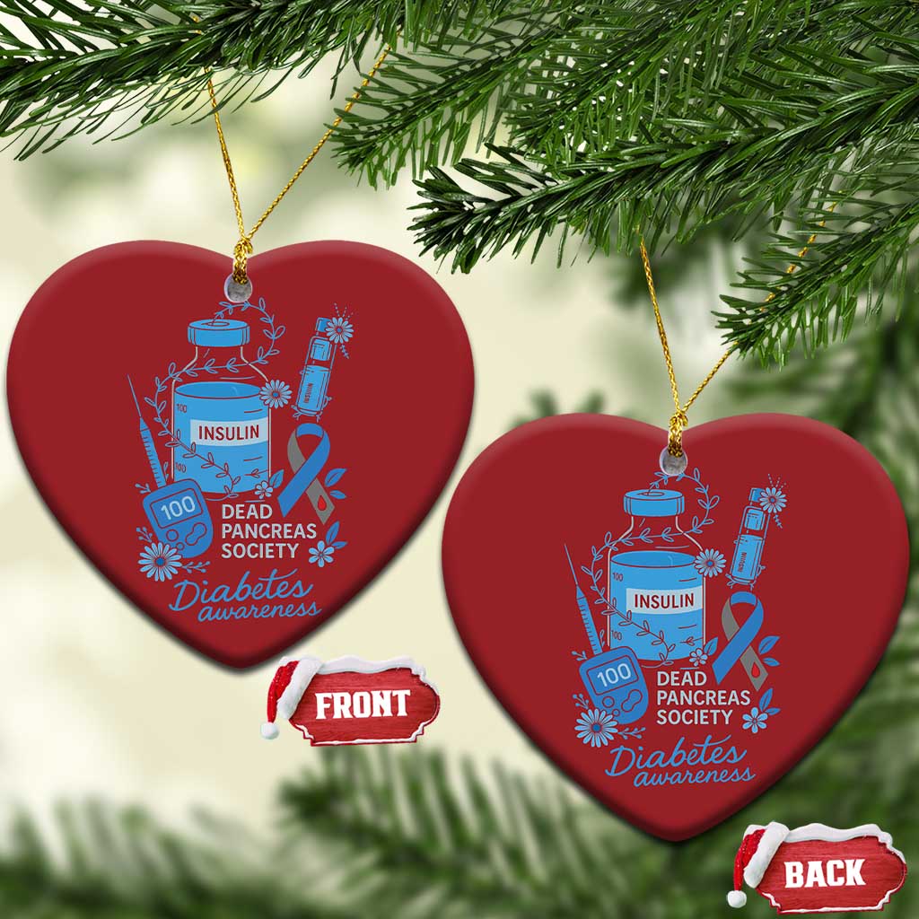 Dead Pancreas Society Christmas Ornament Funny Diabetes Awareness Insulin T1D Support - Wonder Print Shop