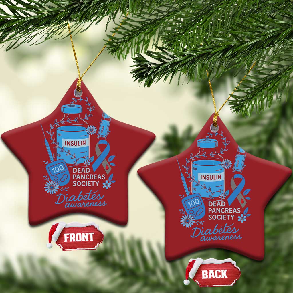 Dead Pancreas Society Christmas Ornament Funny Diabetes Awareness Insulin T1D Support - Wonder Print Shop