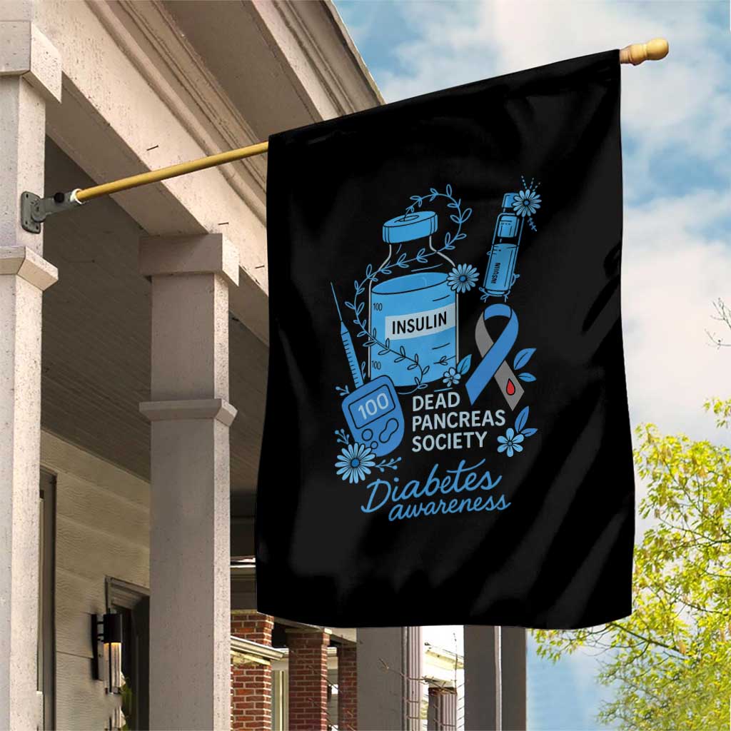 Dead Pancreas Society Garden Flag Funny Diabetes Awareness Insulin T1D Support - Wonder Print Shop