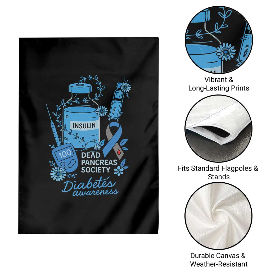 Dead Pancreas Society Garden Flag Funny Diabetes Awareness Insulin T1D Support - Wonder Print Shop
