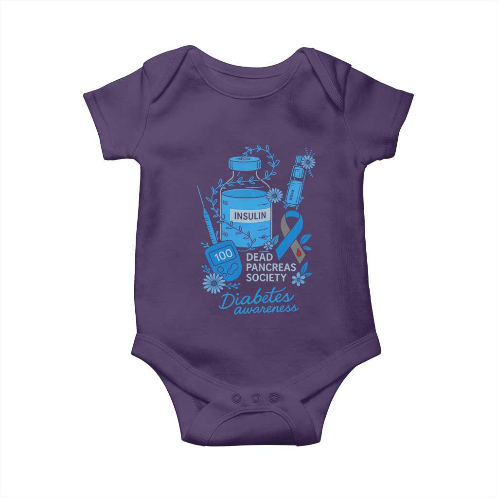 Dead Pancreas Society Baby Onesie Funny Diabetes Awareness Insulin T1D Support - Wonder Print Shop