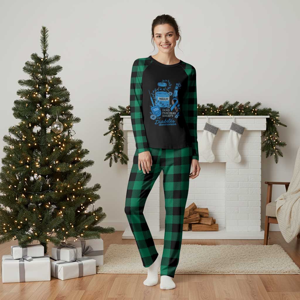 Dead Pancreas Society Plaid Pajama Set Funny Diabetes Awareness Insulin T1D Support - Wonder Print Shop