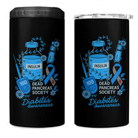 Dead Pancreas Society 4 in 1 Can Cooler Tumbler Funny Diabetes Awareness Insulin T1D Support - Wonder Print Shop
