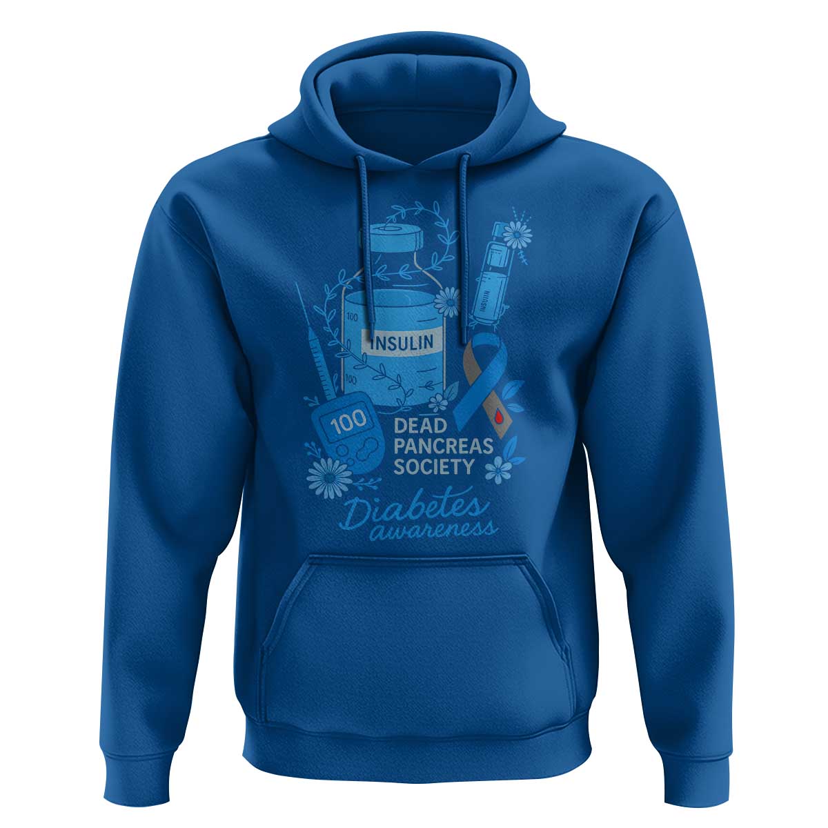 Dead Pancreas Society Hoodie Funny Diabetes Awareness Insulin T1D Support - Wonder Print Shop