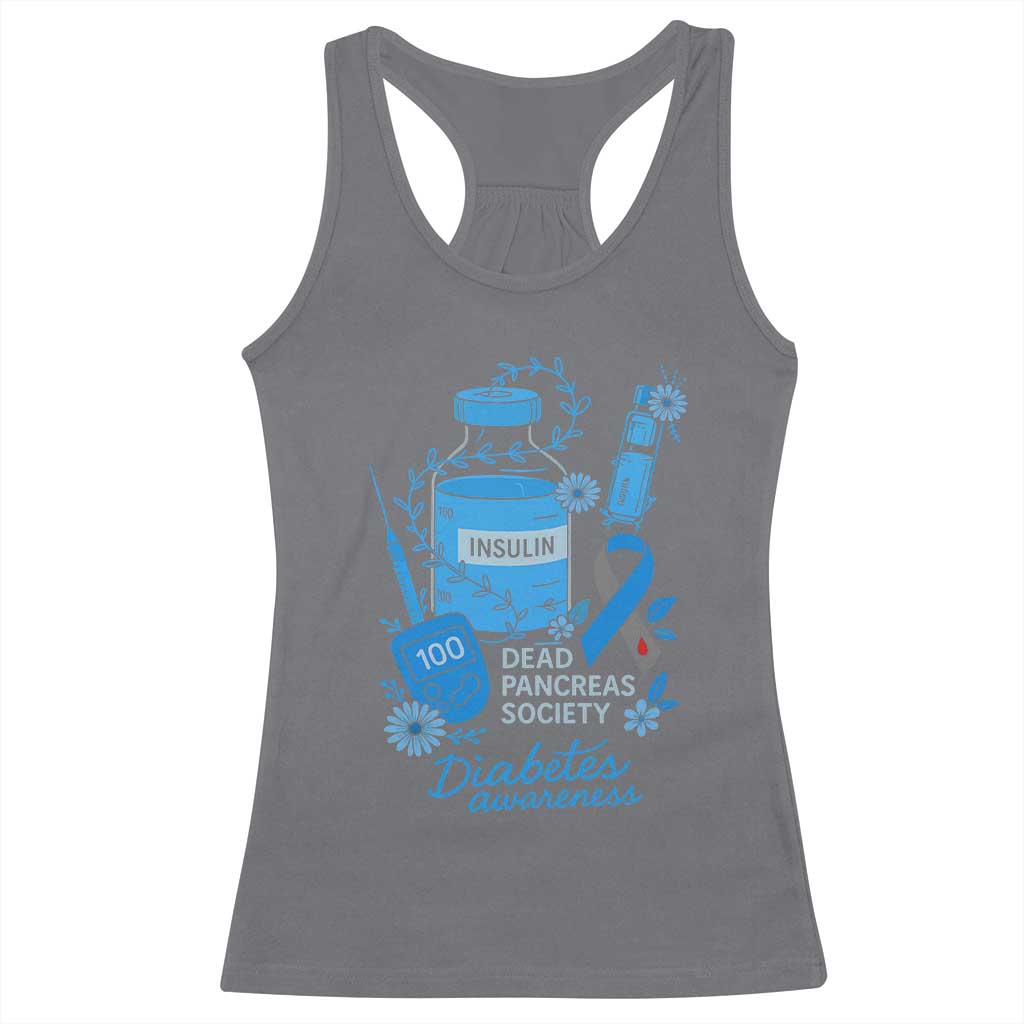 Dead Pancreas Society Racerback Tank Top Funny Diabetes Awareness Insulin T1D Support - Wonder Print Shop