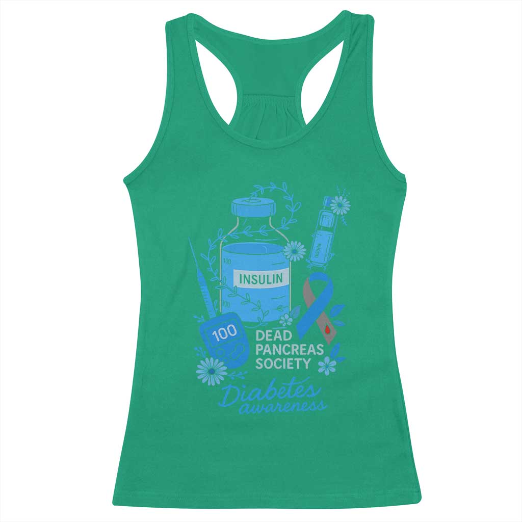 Dead Pancreas Society Racerback Tank Top Funny Diabetes Awareness Insulin T1D Support - Wonder Print Shop