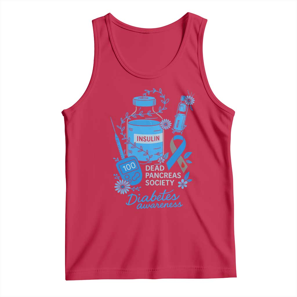 Dead Pancreas Society Tank Top Funny Diabetes Awareness Insulin T1D Support - Wonder Print Shop
