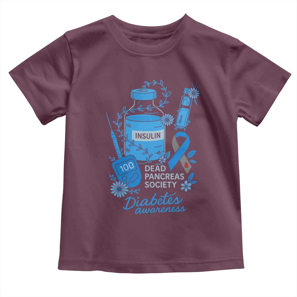 Dead Pancreas Society Toddler T Shirt Funny Diabetes Awareness Insulin T1D Support - Wonder Print Shop
