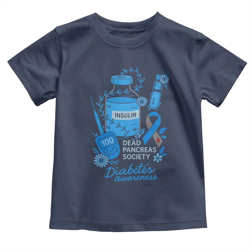 Dead Pancreas Society Toddler T Shirt Funny Diabetes Awareness Insulin T1D Support - Wonder Print Shop
