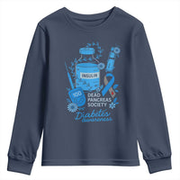 Dead Pancreas Society Youth Sweatshirt Funny Diabetes Awareness Insulin T1D Support - Wonder Print Shop