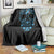 Diabetes Awareness Skull Throw Blanket Blue Ribbon T1D Support Sugar Skull - Wonder Print Shop