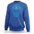 Diabetes Awareness Skull Sweatshirt Blue Ribbon T1D Support Sugar Skull - Wonder Print Shop