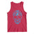 Diabetes Awareness Skull Tank Top Blue Ribbon T1D Support Sugar Skull - Wonder Print Shop
