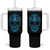 Diabetes Awareness Skull Tumbler With Handle Blue Ribbon T1D Support Sugar Skull - Wonder Print Shop