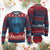 Diabetes Awareness Skull Knitted Sweatshirt Blue Ribbon T1D Support Sugar Skull - Wonder Print Shop