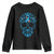 Diabetes Awareness Skull Youth Sweatshirt Blue Ribbon T1D Support Sugar Skull - Wonder Print Shop