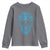 Diabetes Awareness Skull Youth Sweatshirt Blue Ribbon T1D Support Sugar Skull - Wonder Print Shop