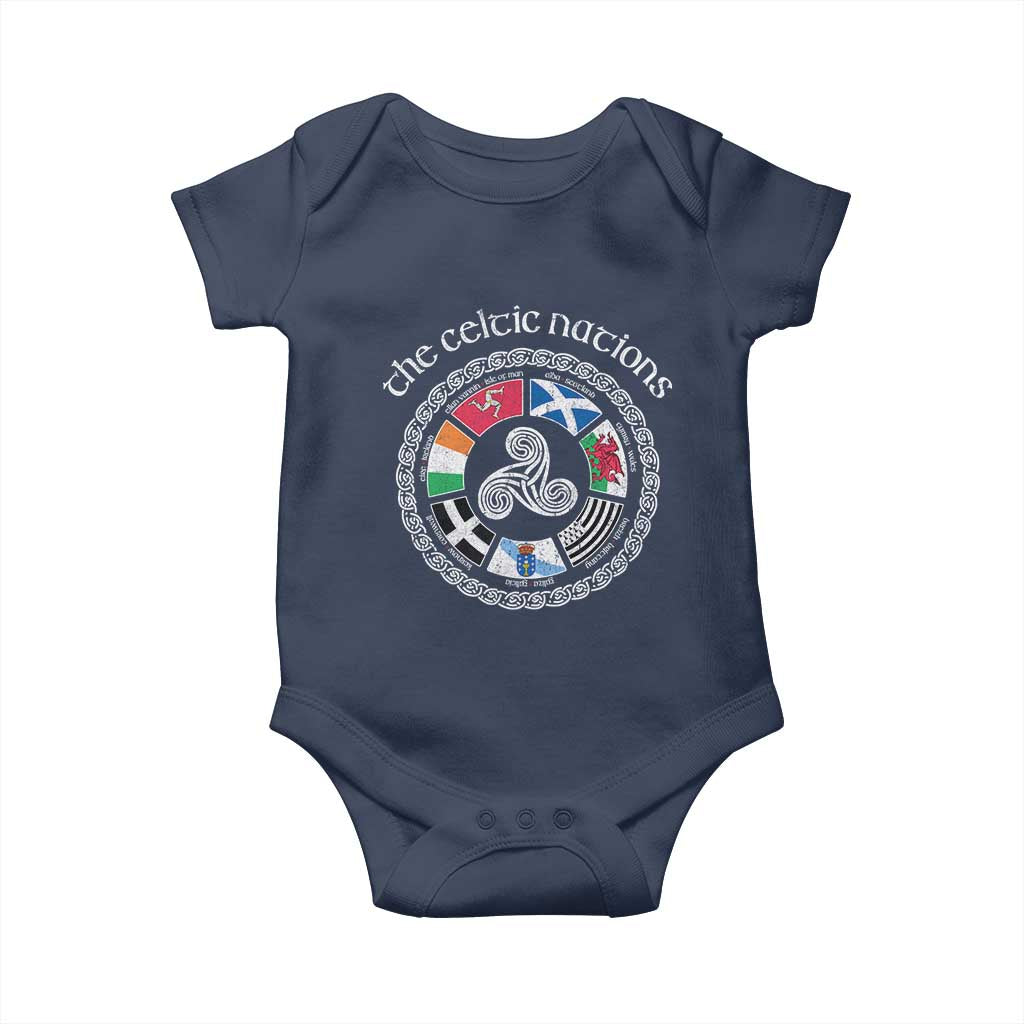 The Celtic Nations Baby Onesie Vintage The Seven Celtic Nations Flag