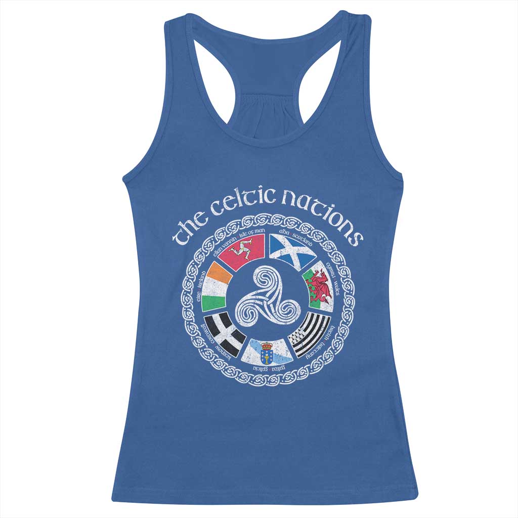 The Celtic Nations Racerback Tank Top Vintage The Seven Celtic Nations Flag