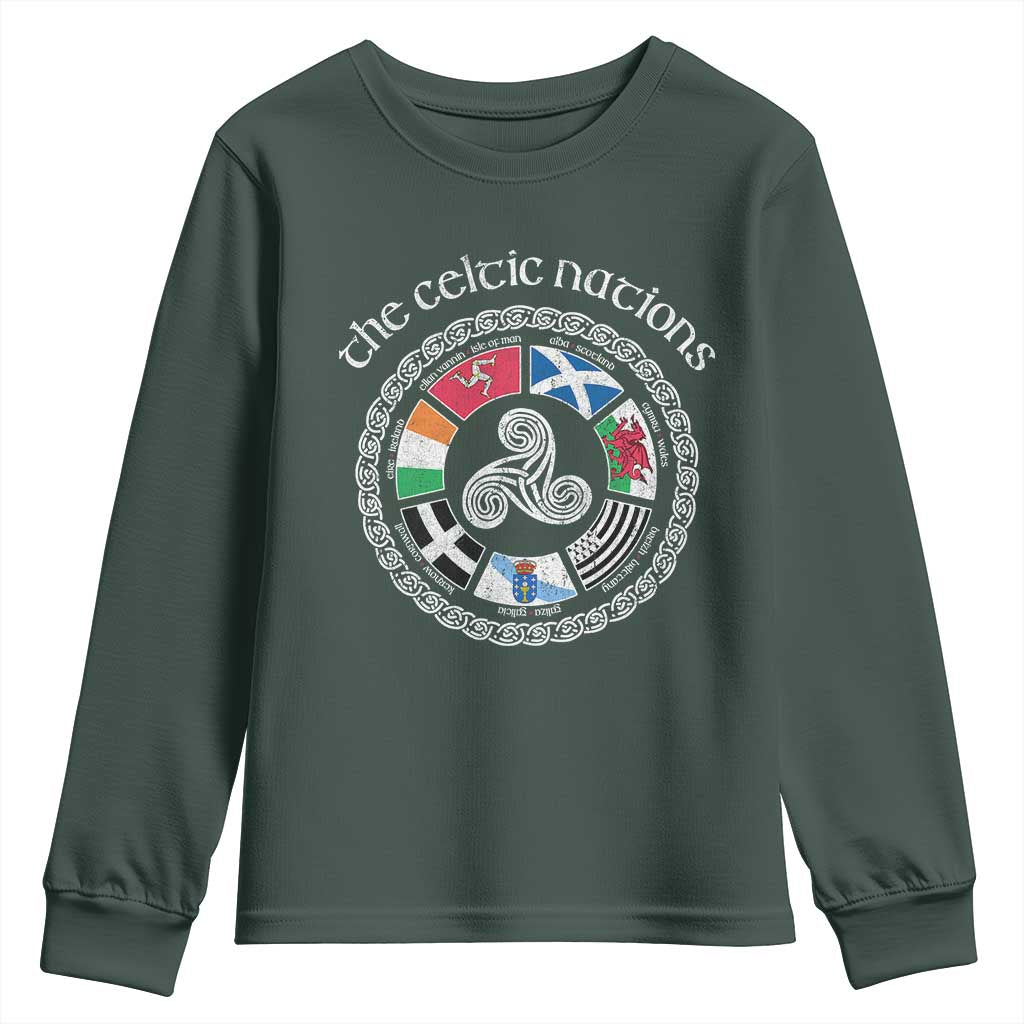The Celtic Nations Youth Sweatshirt Vintage The Seven Celtic Nations Flag