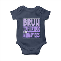 Funny Bruh Purple Up For Military Kids Baby Onesie Military Child Month