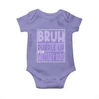 Funny Bruh Purple Up For Military Kids Baby Onesie Military Child Month