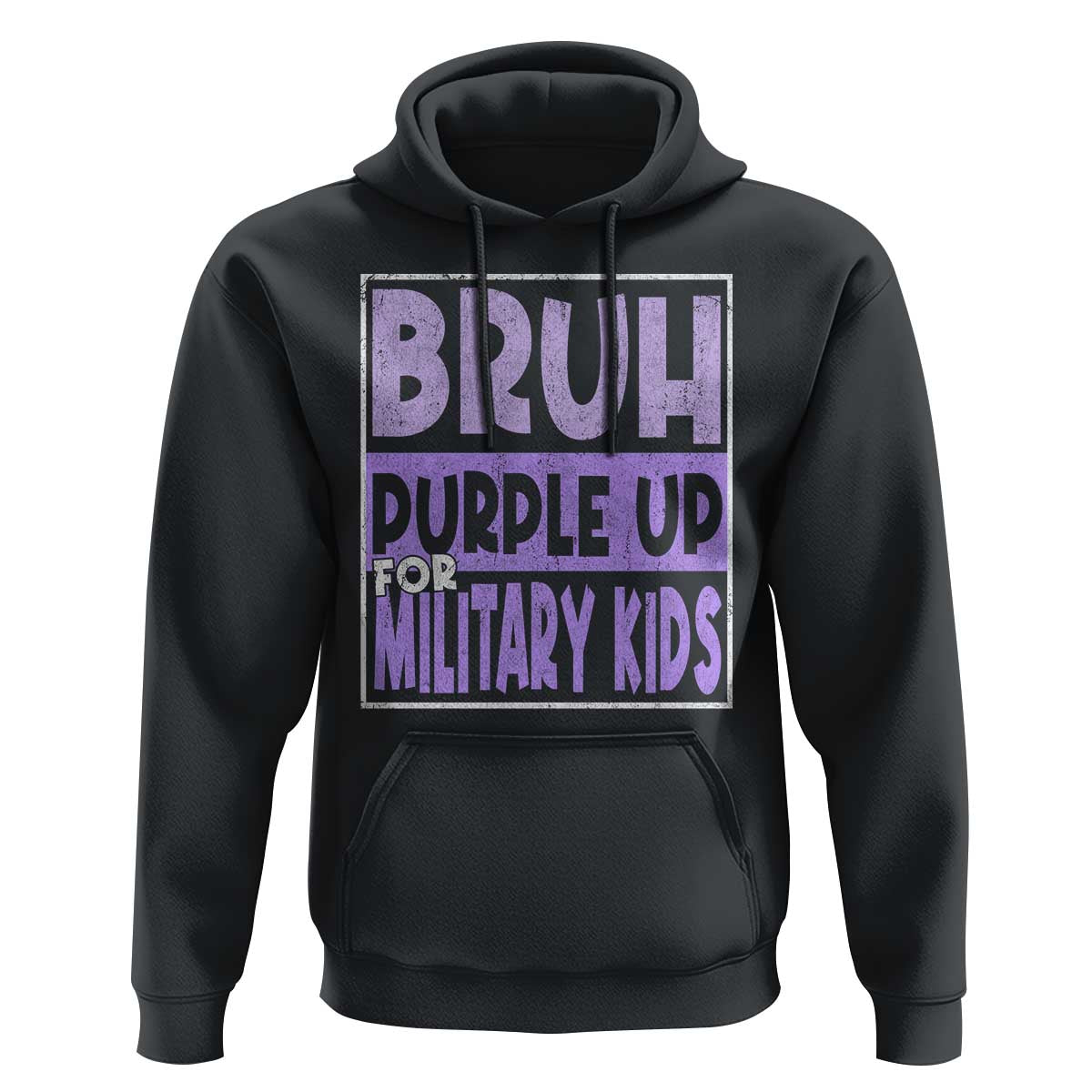 Funny Bruh Purple Up For Military Kids Hoodie Military Child Month