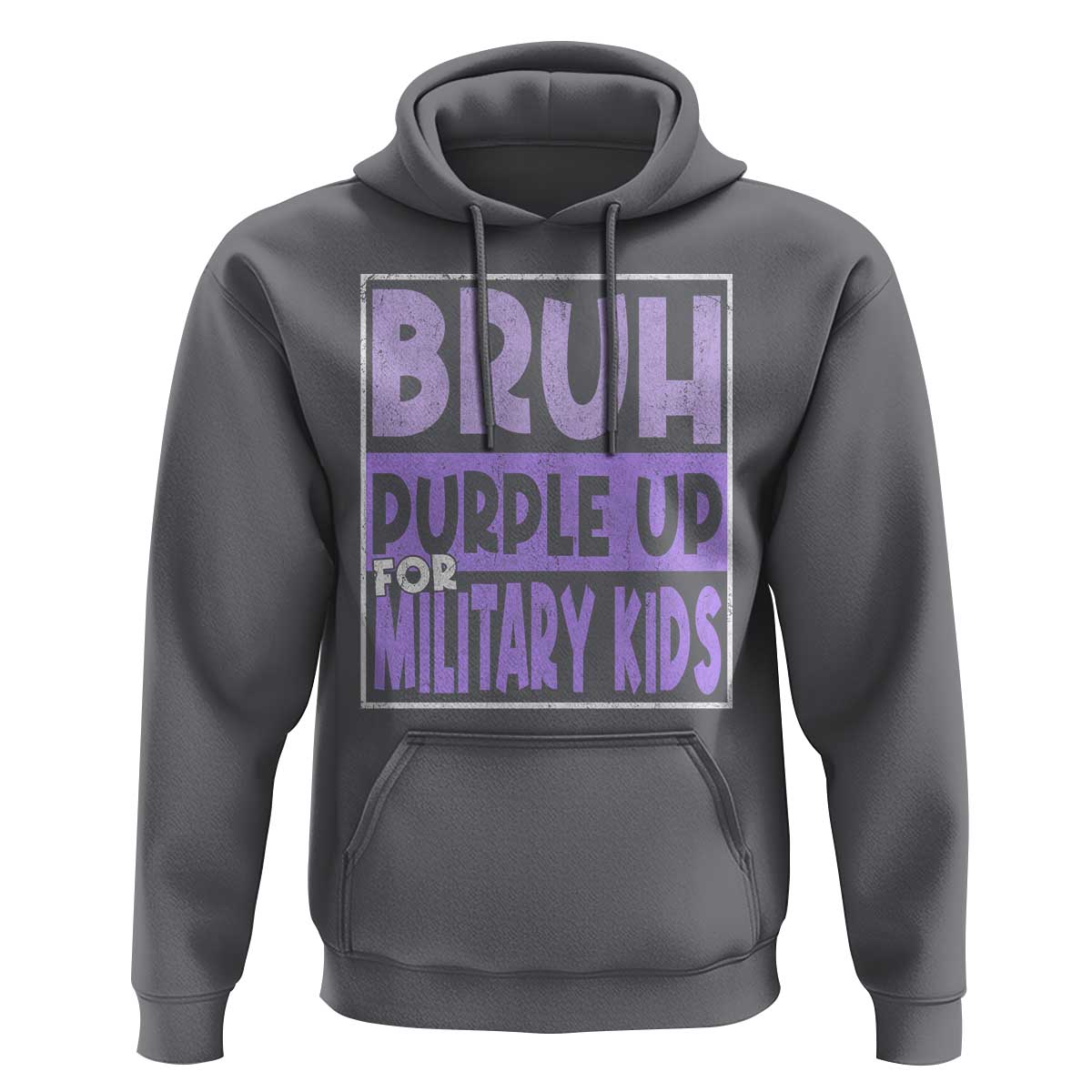 Funny Bruh Purple Up For Military Kids Hoodie Military Child Month