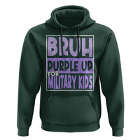 Funny Bruh Purple Up For Military Kids Hoodie Military Child Month