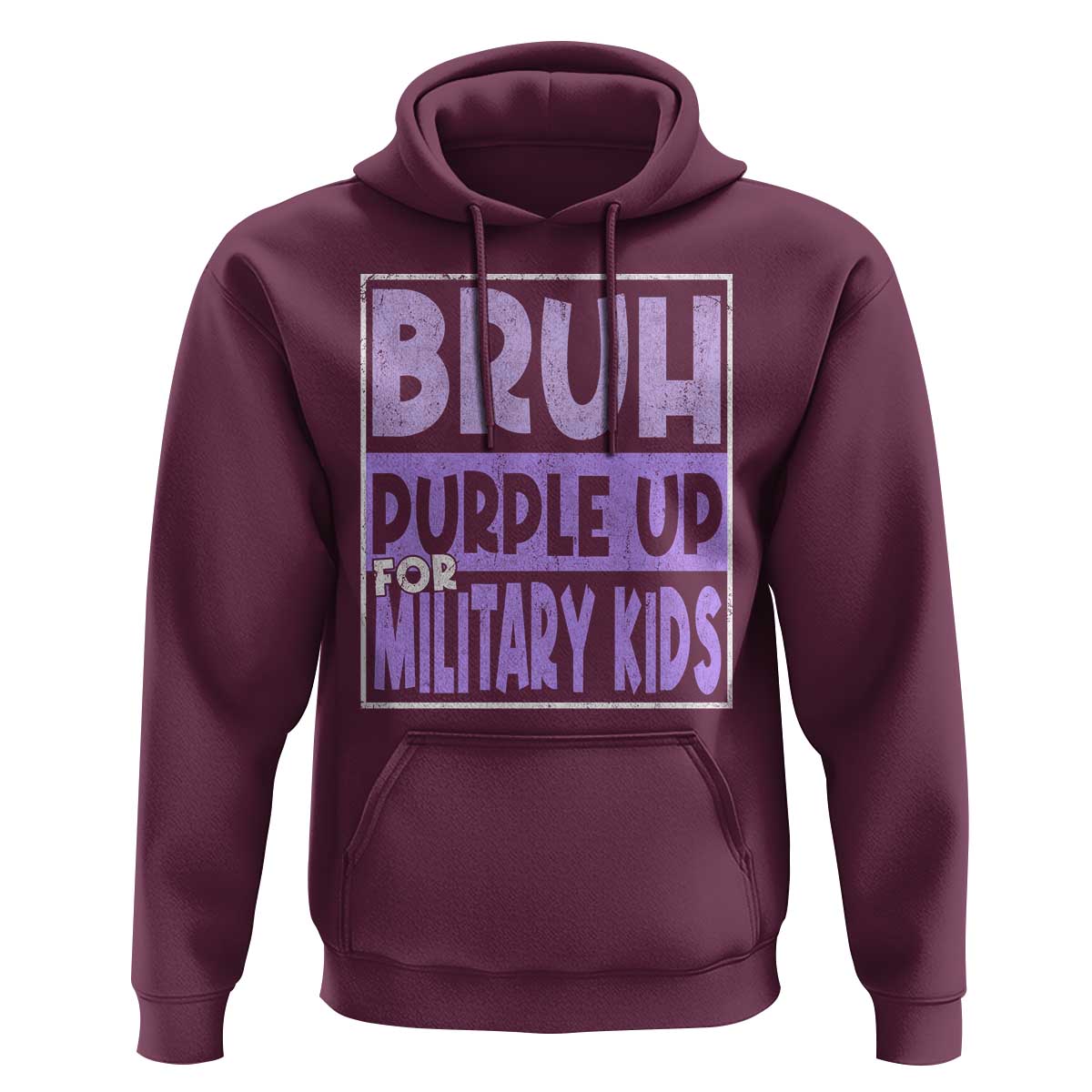 Funny Bruh Purple Up For Military Kids Hoodie Military Child Month
