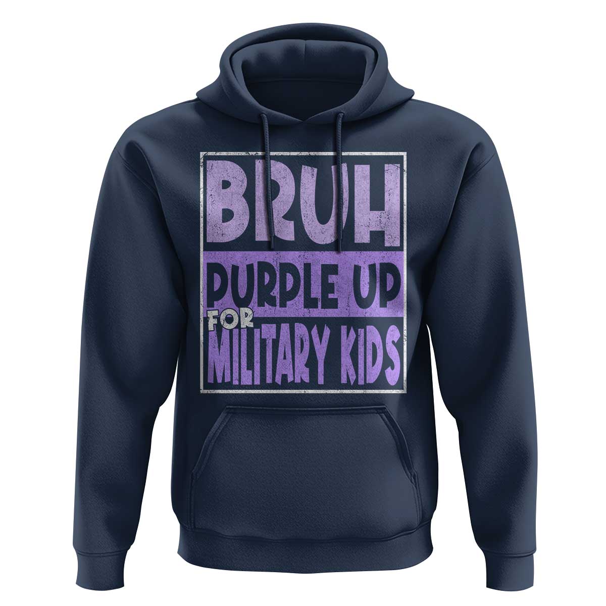 Funny Bruh Purple Up For Military Kids Hoodie Military Child Month
