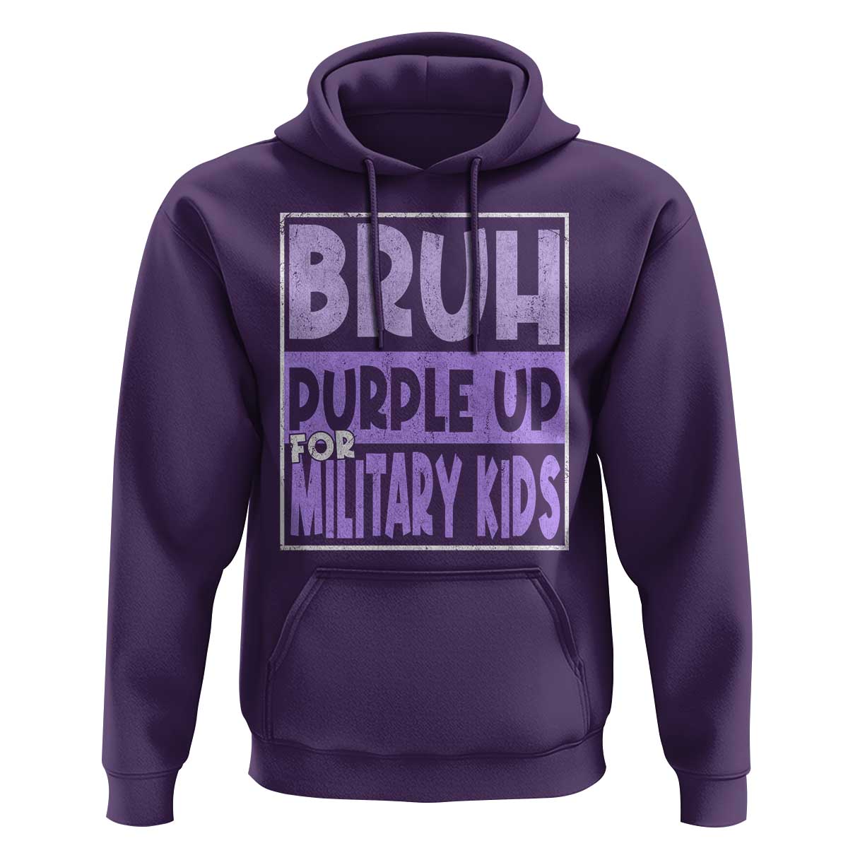 Funny Bruh Purple Up For Military Kids Hoodie Military Child Month