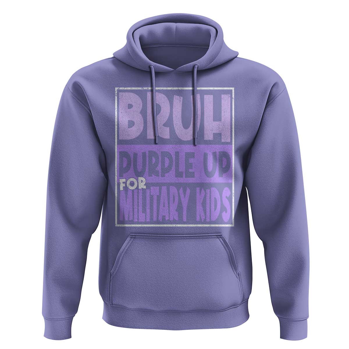 Funny Bruh Purple Up For Military Kids Hoodie Military Child Month