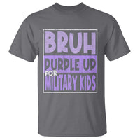 Funny Bruh Purple Up For Military Kids T Shirt Military Child Month