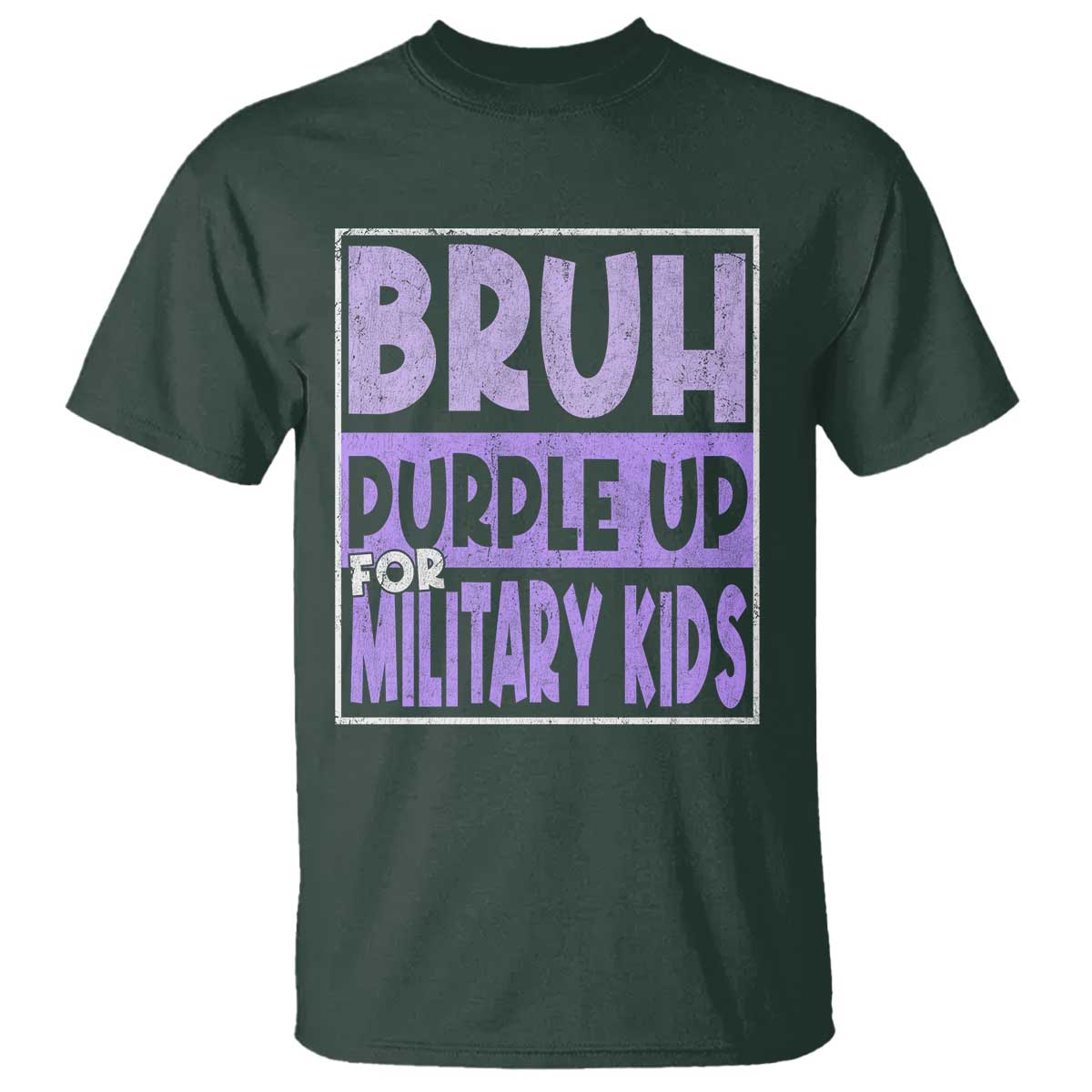Funny Bruh Purple Up For Military Kids T Shirt Military Child Month
