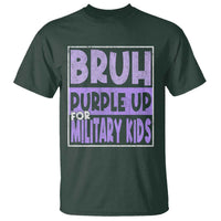 Funny Bruh Purple Up For Military Kids T Shirt Military Child Month