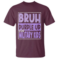 Funny Bruh Purple Up For Military Kids T Shirt Military Child Month