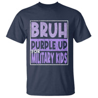 Funny Bruh Purple Up For Military Kids T Shirt Military Child Month