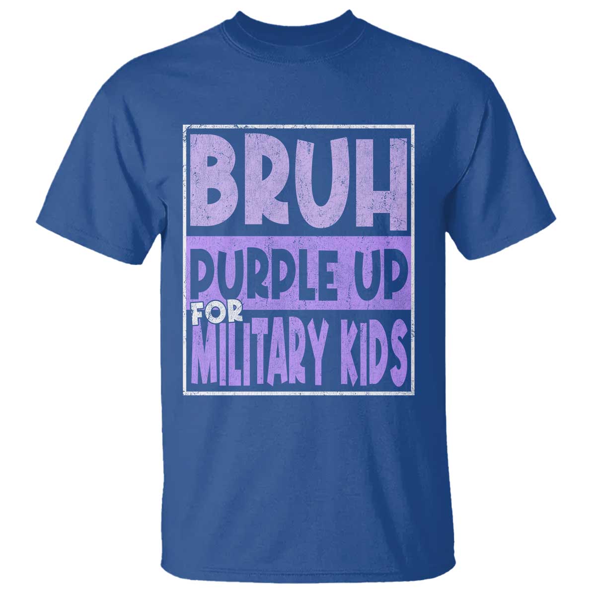 Funny Bruh Purple Up For Military Kids T Shirt Military Child Month