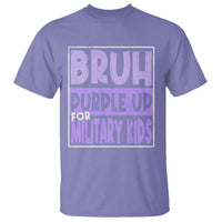 Funny Bruh Purple Up For Military Kids T Shirt Military Child Month