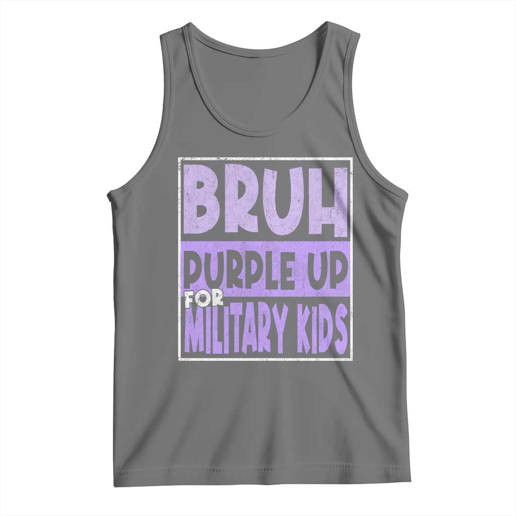 Funny Bruh Purple Up For Military Kids Tank Top Military Child Month