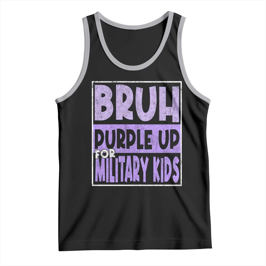 Funny Bruh Purple Up For Military Kids Tank Top Military Child Month