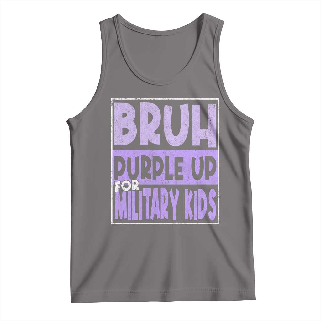 Funny Bruh Purple Up For Military Kids Tank Top Military Child Month